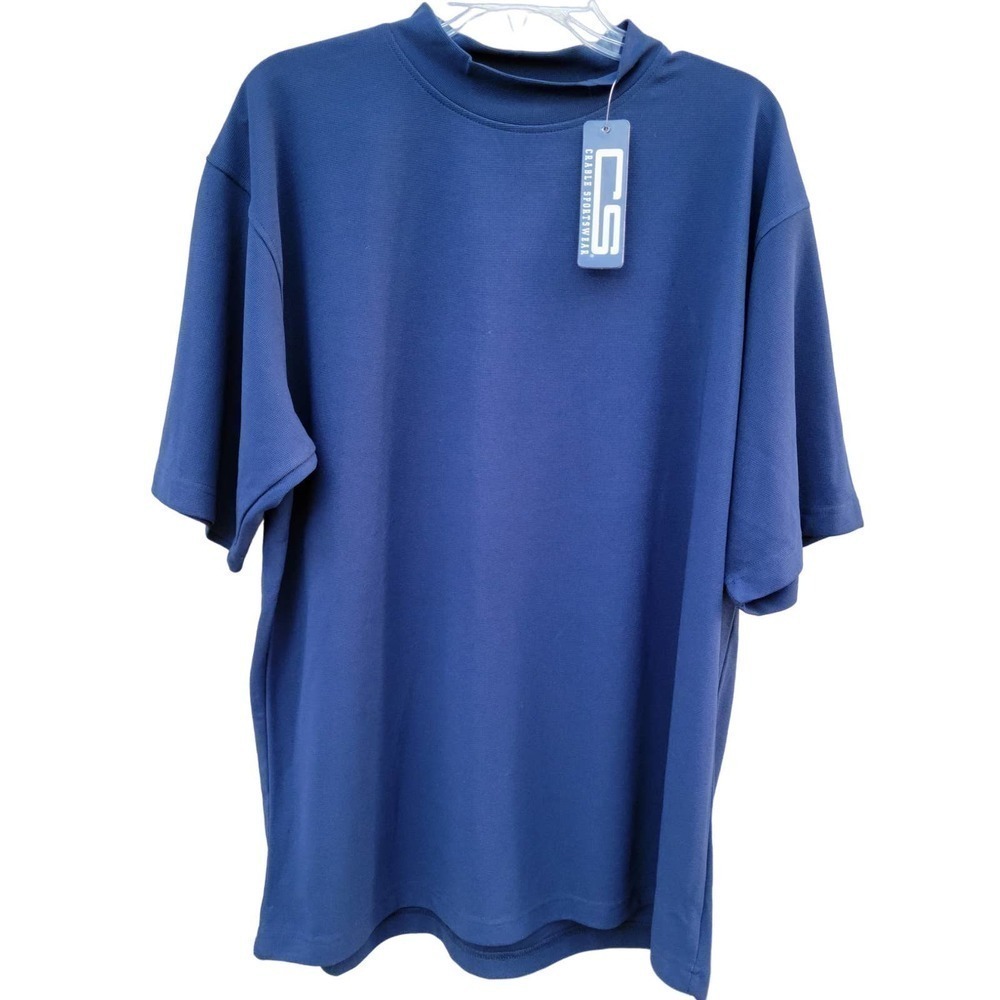 Crable Sportswear Men Medium Blue Short Sleeve Shirt NWT